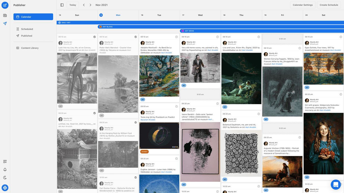See your entire social media strategy from a single view.
