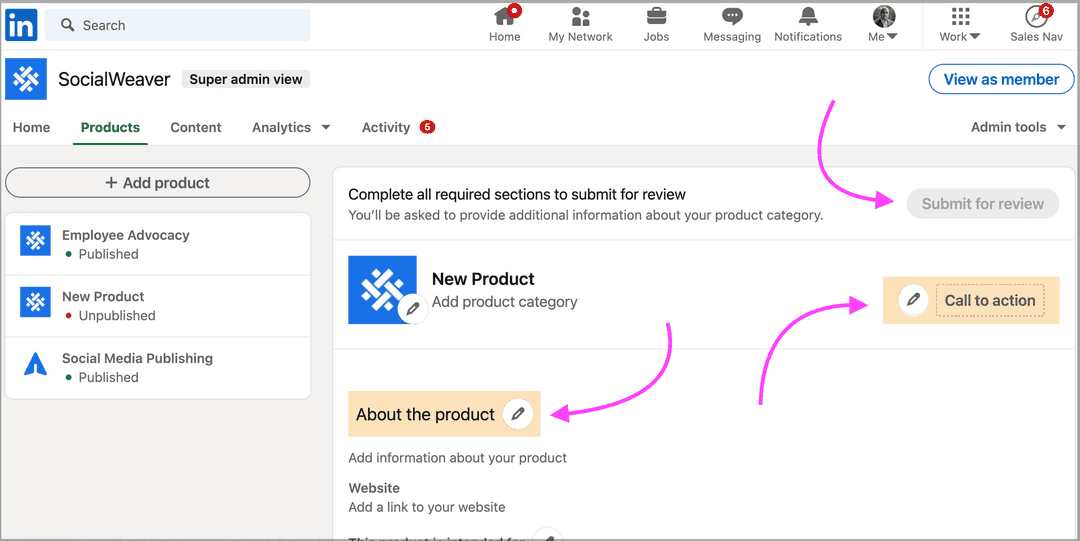 How to create a product page on LinkedIn